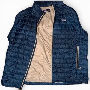Patagonia Blue and Tan Nano Puff Vest